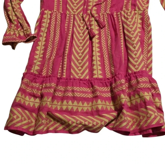 Maeve by Anthropologie Size SmallPretty Pink and Green Dress With Longsleeve - Picture 4 of 8